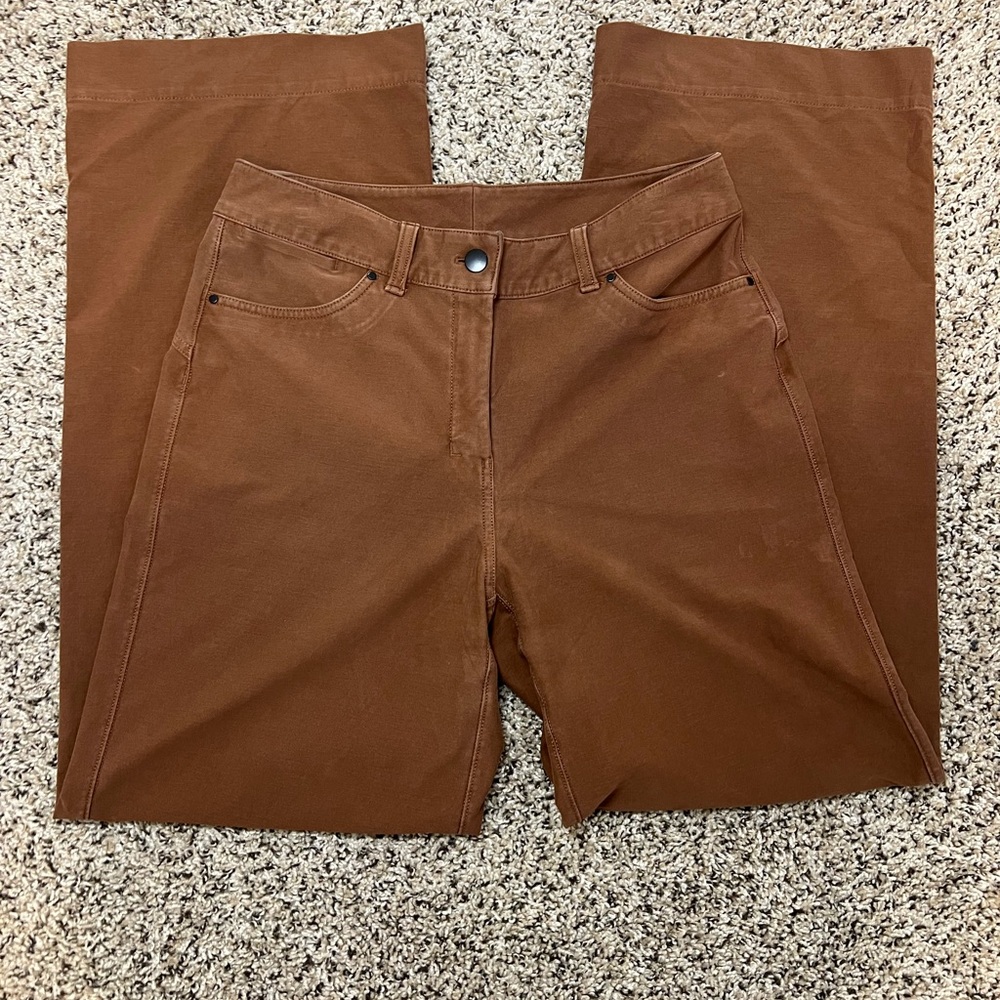 Brown LuluLemon Straight-Leg Pants, 10” wide on bottom